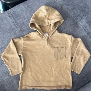 Gerber Tan Hooded Sweatshirt with buttoned opening, pocket, and Long Sleeves